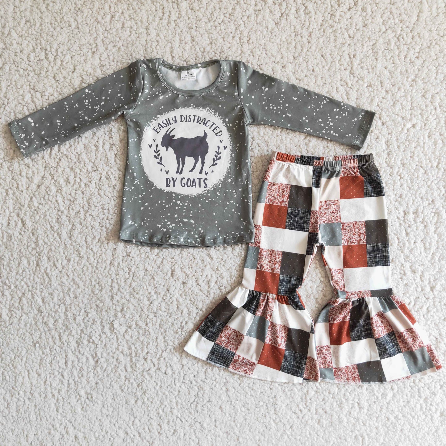 6 A28-4 girl gray goat long sleeve set-promotion 2023.11.11