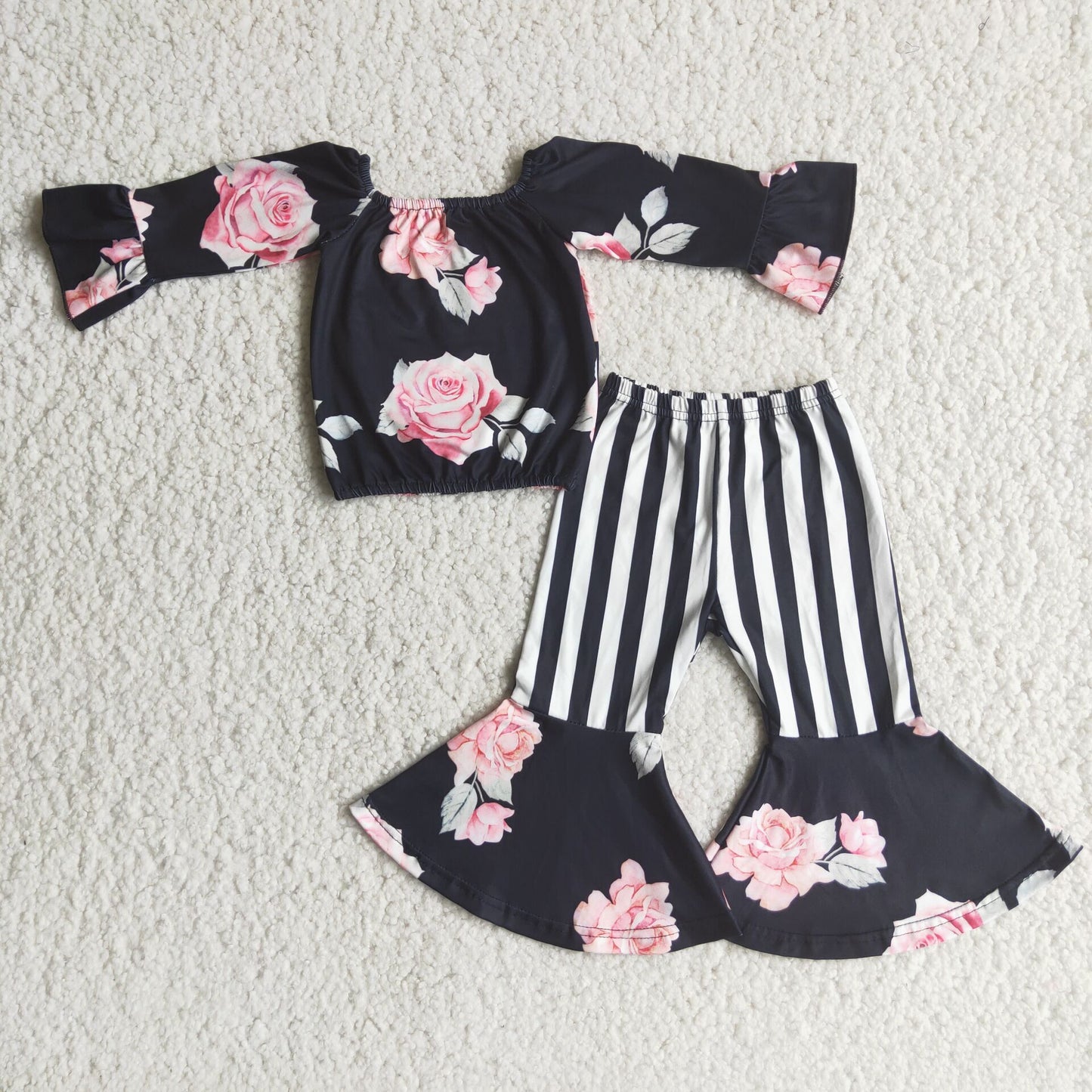 6 A29-2 baby girl flower bell bottoms Set-promotion 2023.11.6