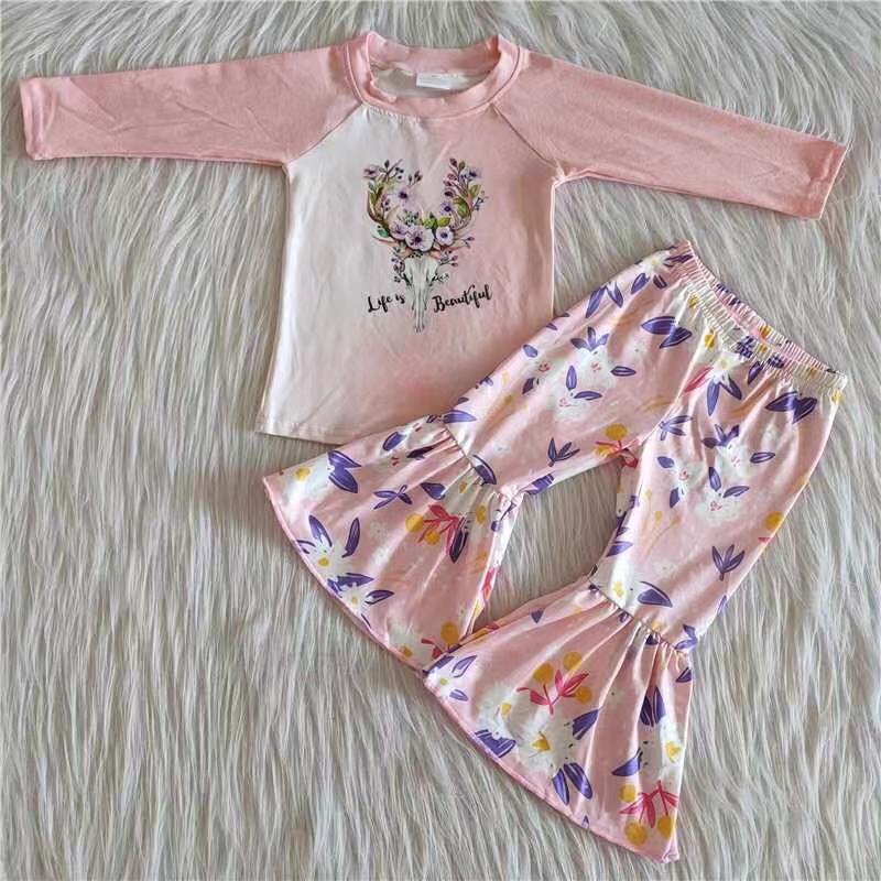 6 A32-26 baby girl cow bell bottoms Set-promotion 2023.11.6