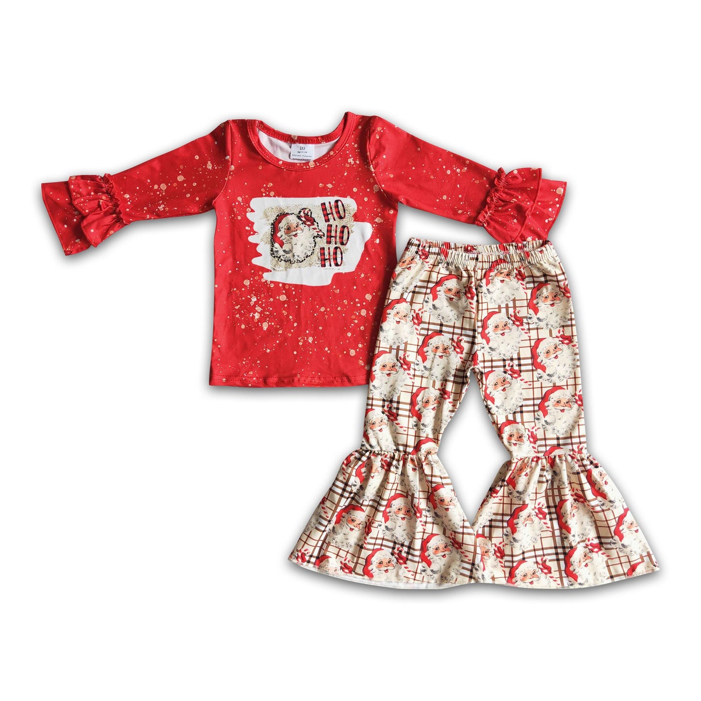 6 A4-27 girls santa claus christmas bell bottoms pant set-promotion 2023.11.18