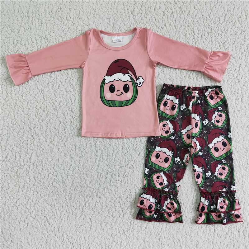 6 A5-12 girls cartoon melon tops bottoms set-promotion 2023.10.9