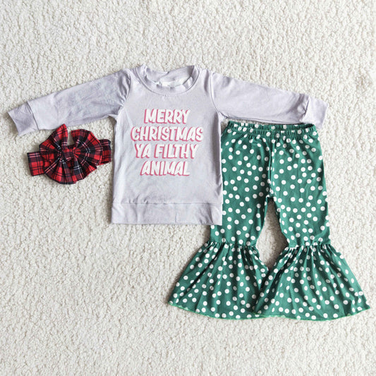 6 A7-16 baby girl merry christmas bell bottoms Set-promotion 2023.11.25