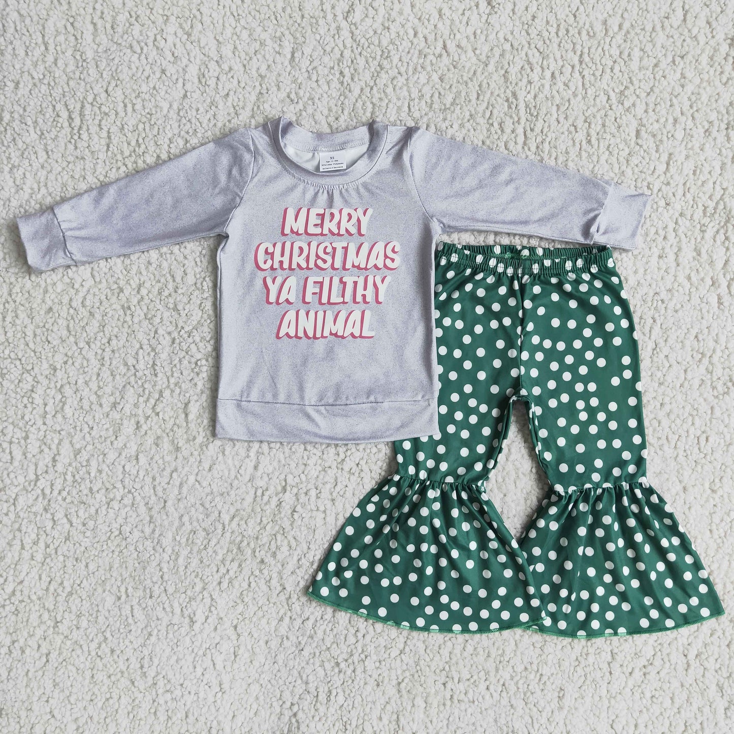 6 A7-16 baby girl merry christmas bell bottoms Set-promotion 2023.11.25