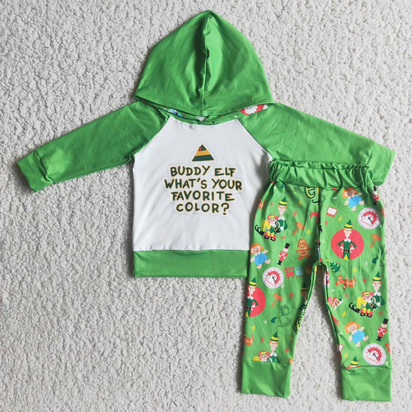 6 A7-20 boys green cartoon  hoodies tops bottoms sets-promotion 2023.10.23