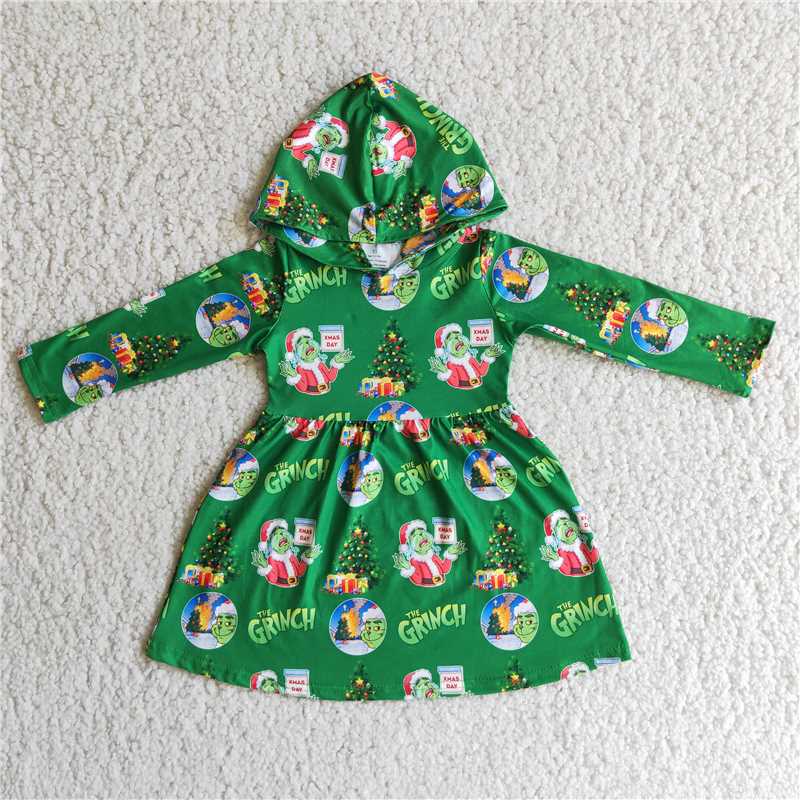 6 B10-24 baby girl Xmas Cartoon hoodie Dress-promotion 2023.11.6