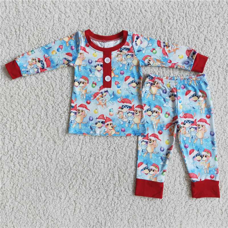 boys dog pajamas sets 6 B11-24