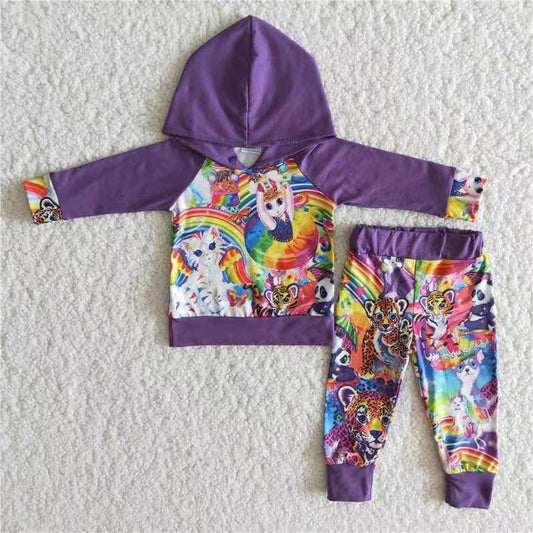 6 B11-3 Boy purple cartoon hoodies set boys winter outfits-promotion 2023.12.23
