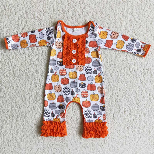 baby girls cute thankful pumpkin jumpsuits 6 B8-20