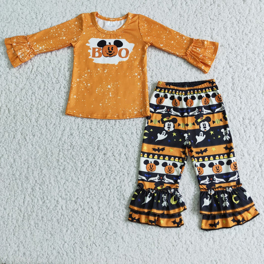 halloween pumpkin mickey tops bottoms suits 6 B8-40