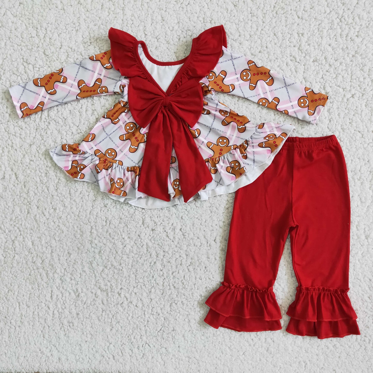 6 B8-5 baby girl gingerbread Man christmas bell bottoms Set-promotion 2023.12.2