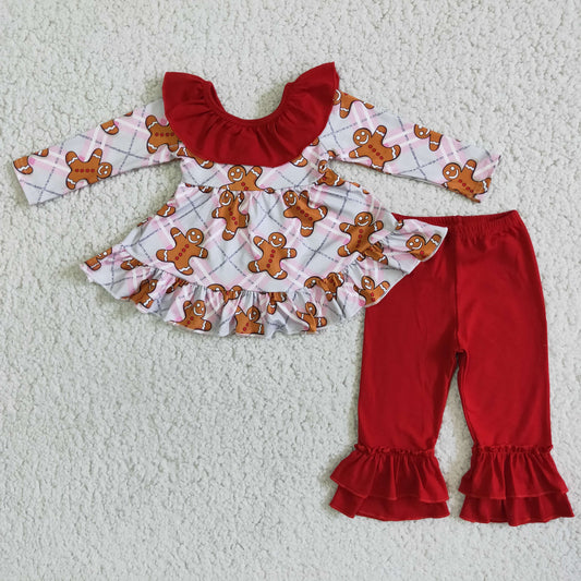 6 B8-5 baby girl gingerbread Man christmas bell bottoms Set-promotion 2023.12.2