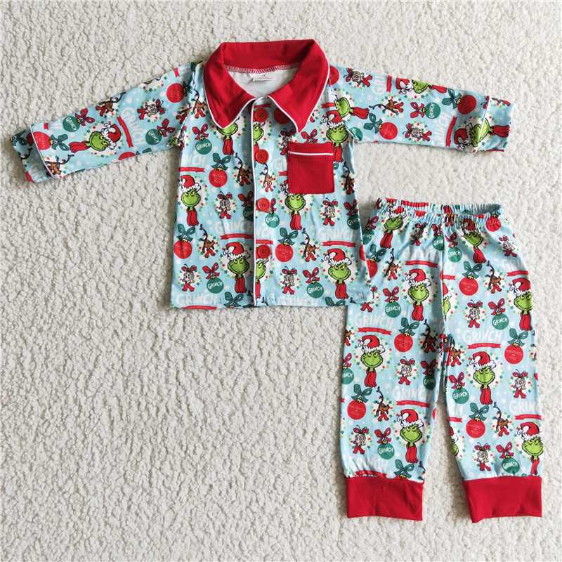 boys Christmas pajamas sets 6 C11-17