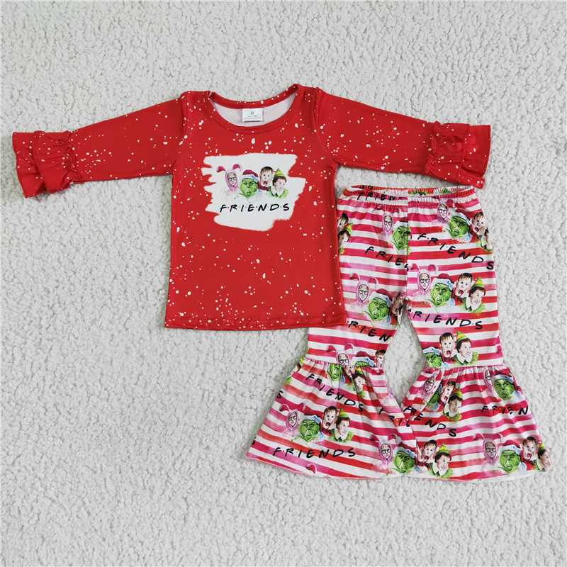 6 C6-17 baby girl Xmas red Tops bottoms Set-promotion 2023.10.23