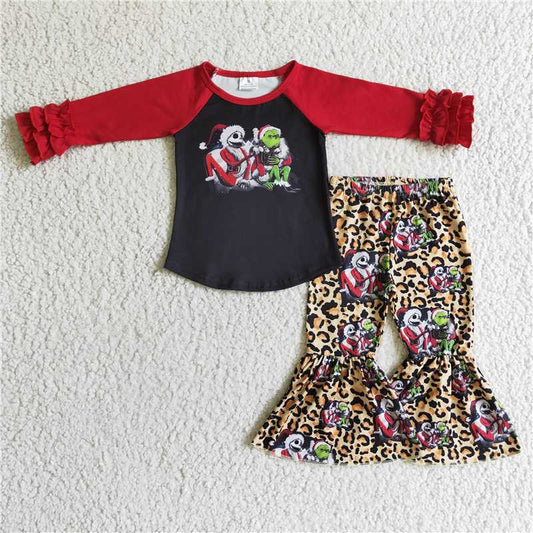 girls Xmas cartoon Tops bottoms Set 6 C9-22