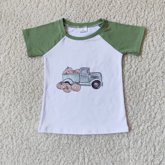 BOYS Pumpkin truck short sleeve T-shirt A15-13