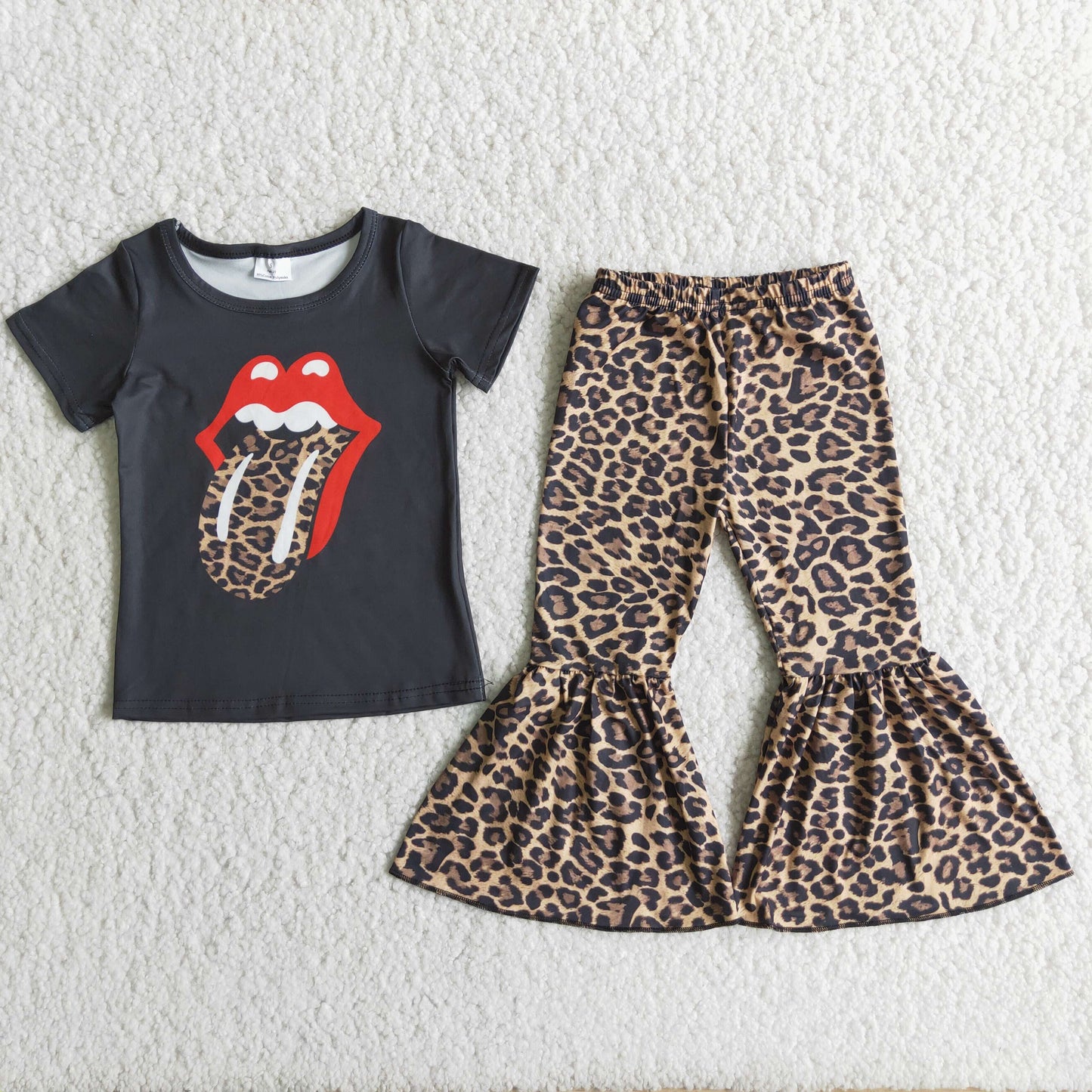 A3-16 baby girl hot love leopard print bell bottoms outfits-promotion 2023.12.30