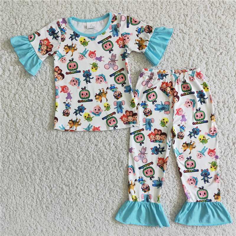 girl melon pajamas sets A3-2