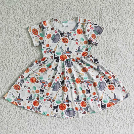 halloween pumpkin floral Dress A3-24