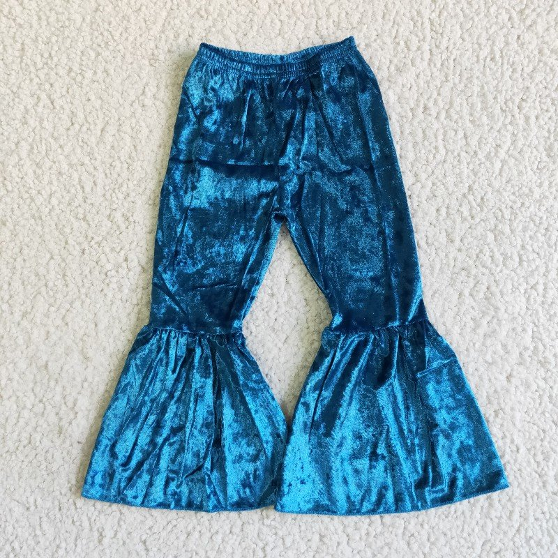 Sibling Baby Girls Velvet Bell Bottom Pants