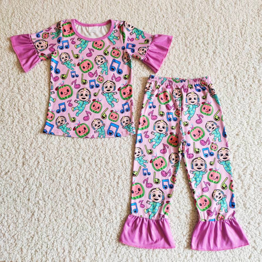 girl melon pajamas sets B1-12