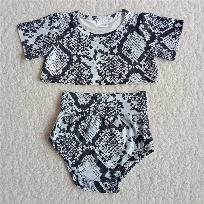 snakeskin short sleeve Tops Bummies Set B12-12