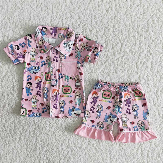 girl melon pajamas sets B4-14