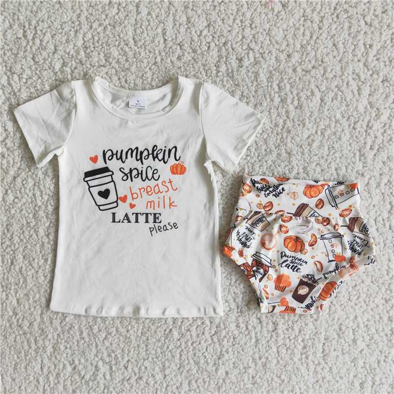 pumpkin spice T-shirt Bummie Sets B8-9