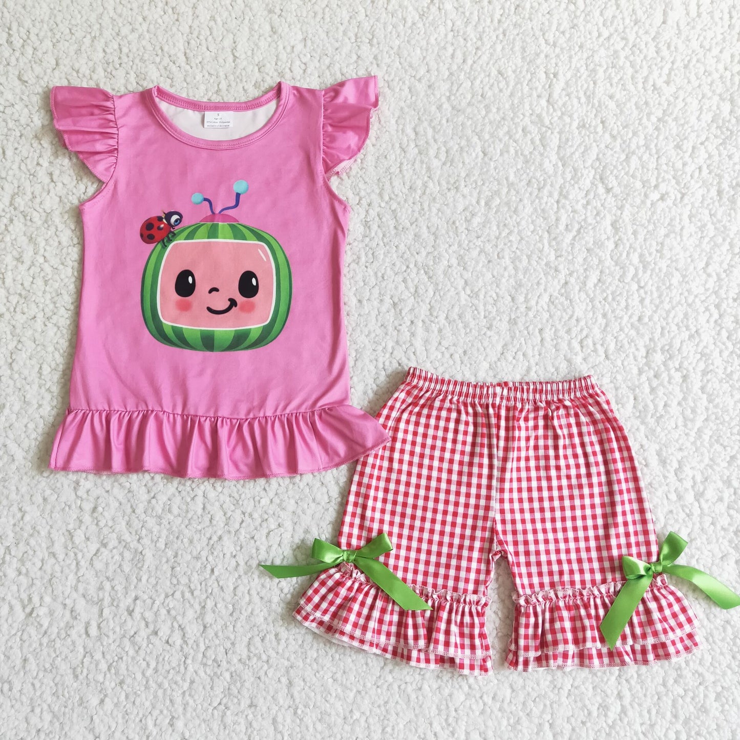 girls cartoon T-shirt Shorts Set B9-30