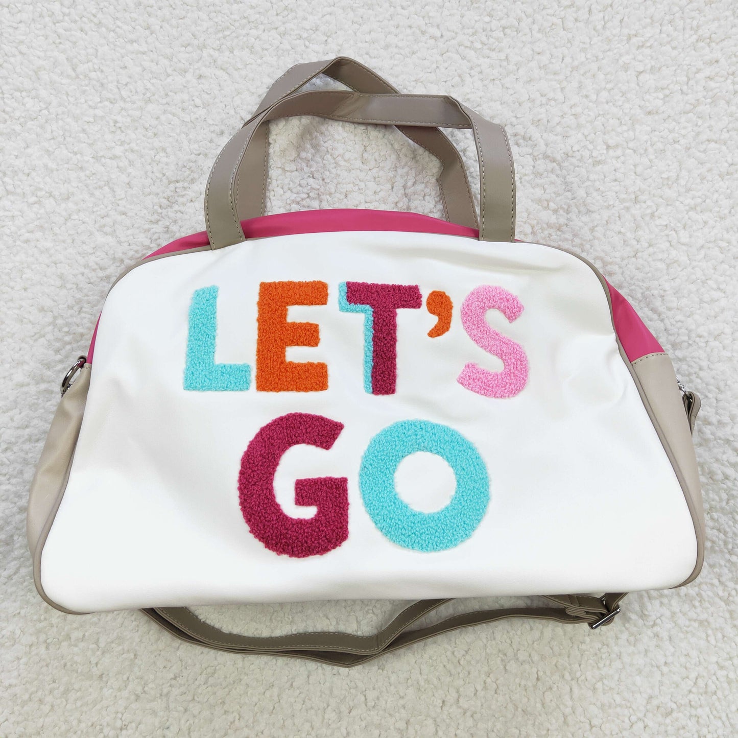 Let's Go letter embroidery handbag BA0066