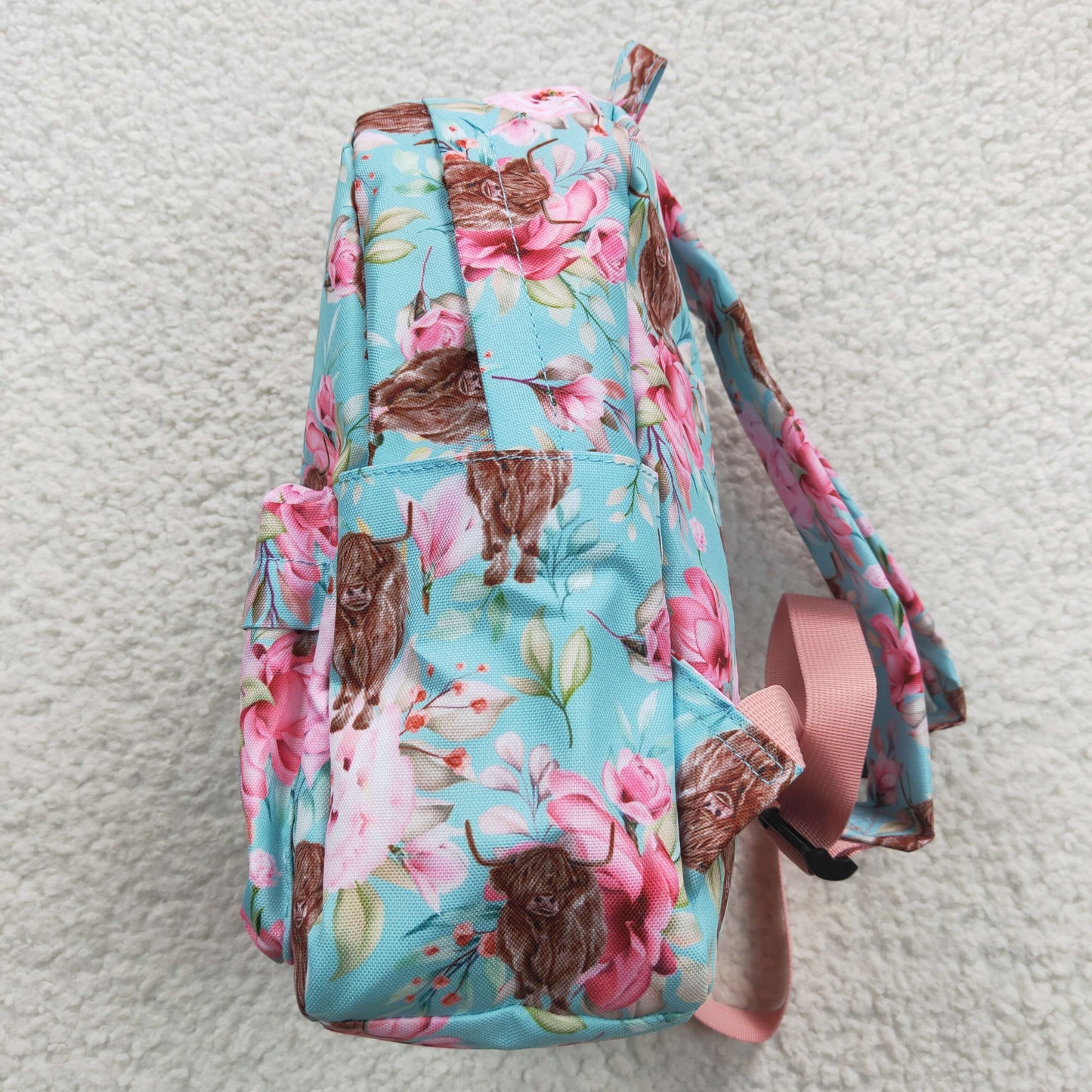 Light blue backpack highland floral bag BA0081