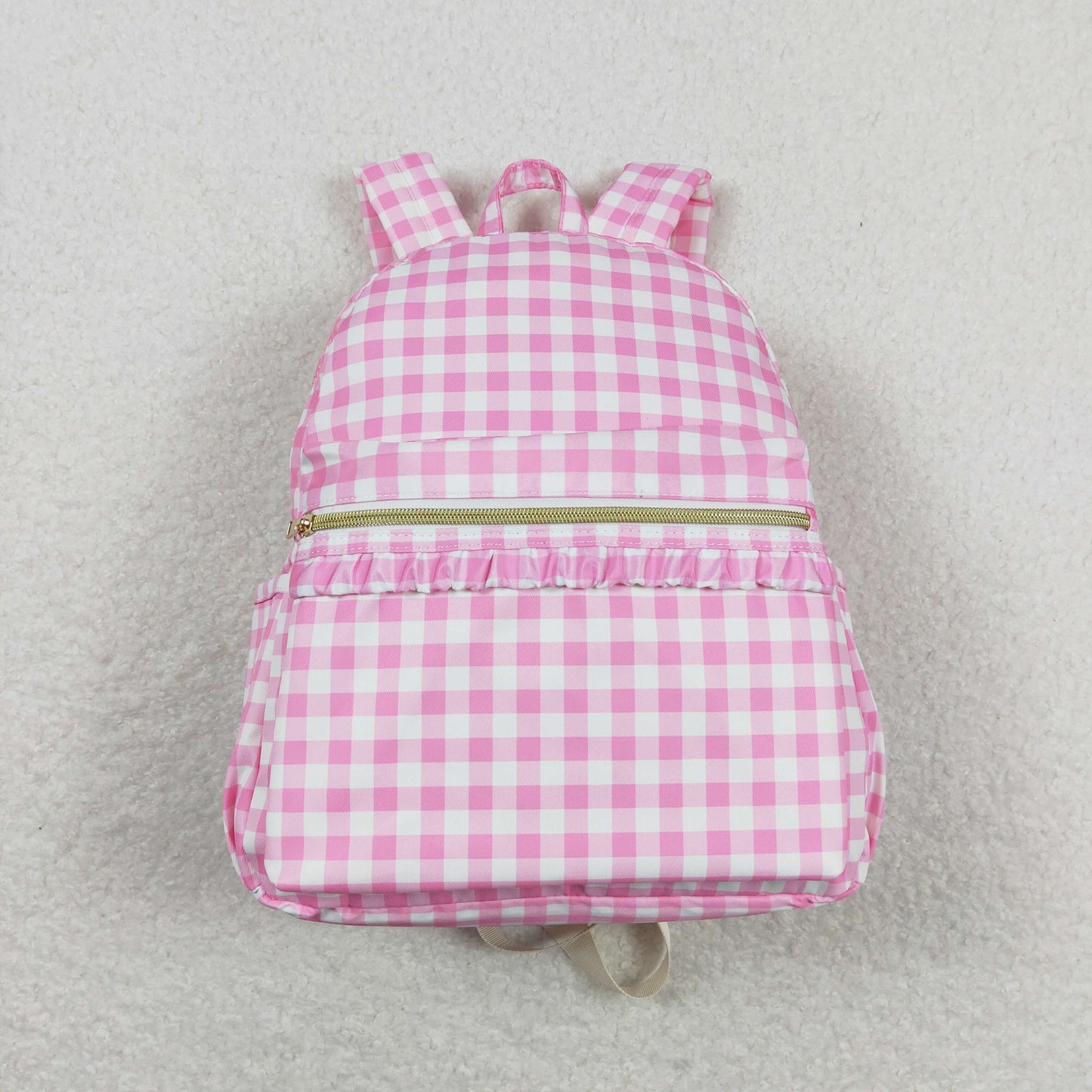 Sibling Pink Checkered Print Gym Lunch Boxes Bags