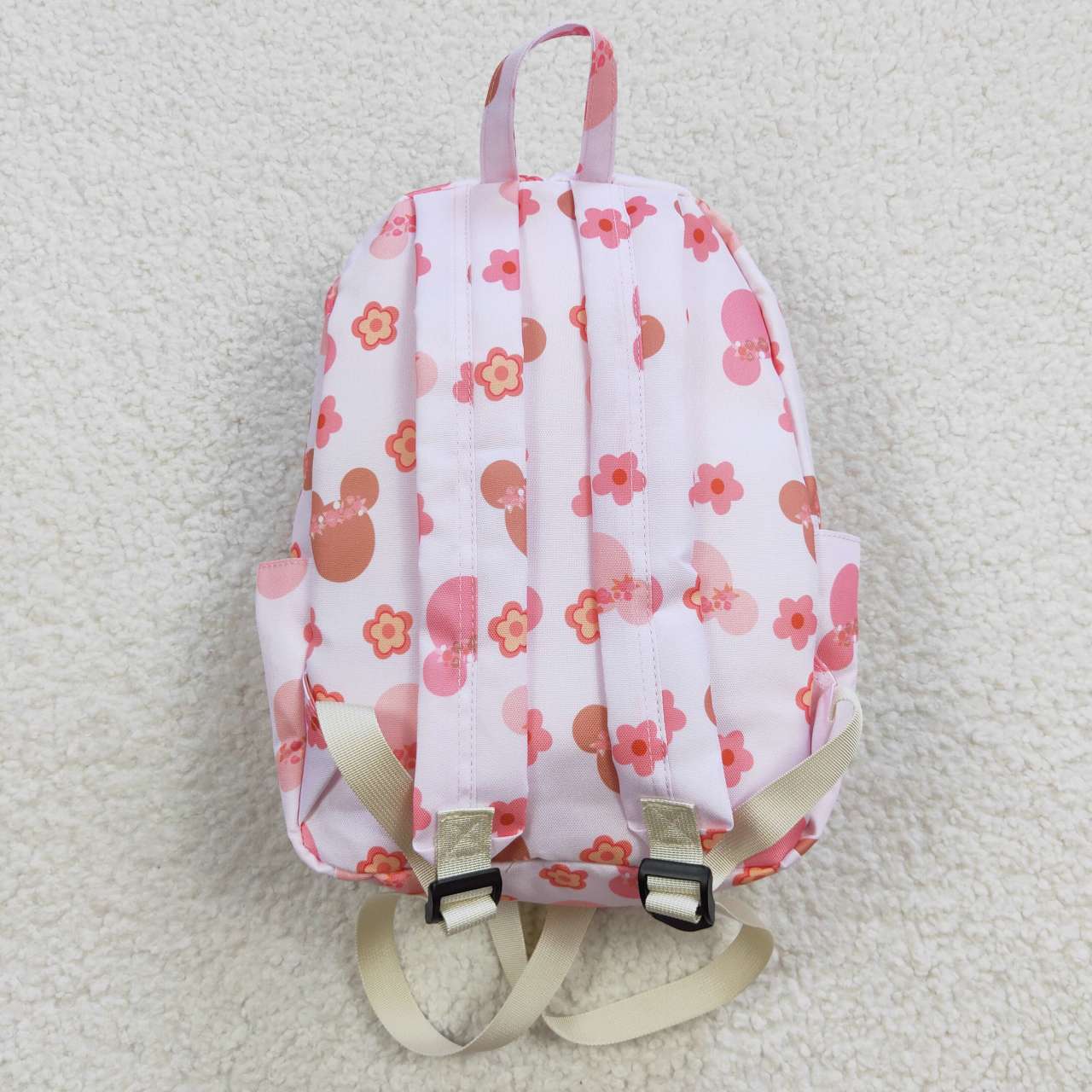 cartoon pink floral print backpack bag BA0092