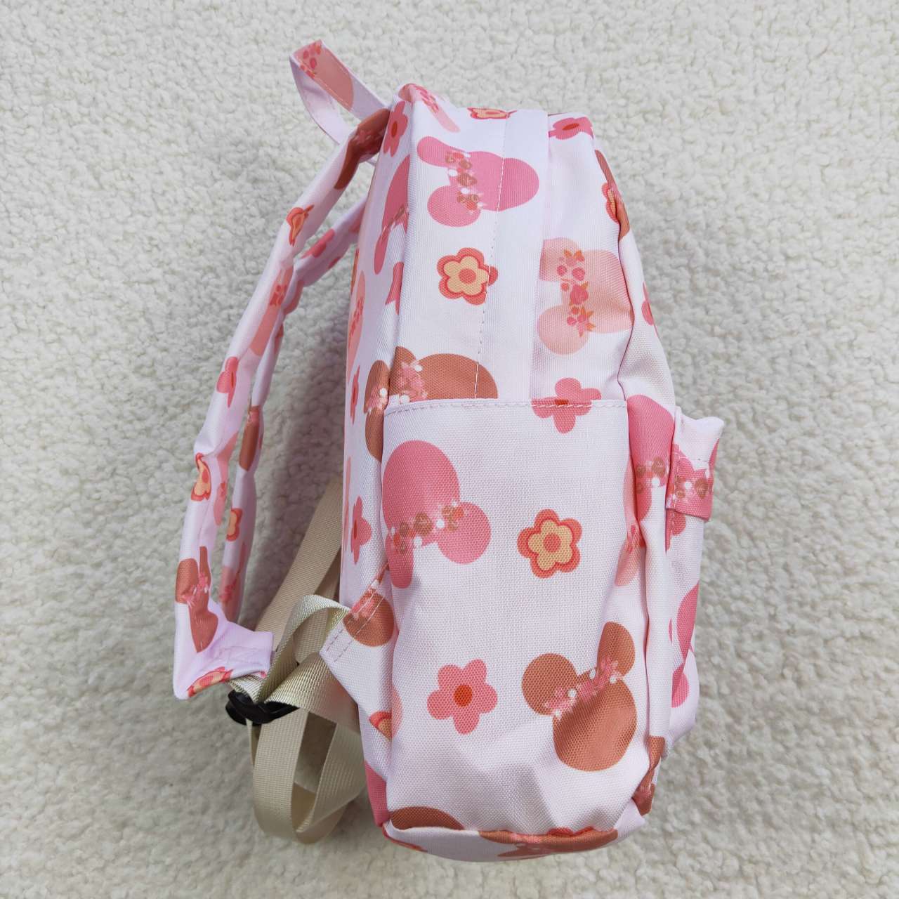 cartoon pink floral print backpack bag BA0092