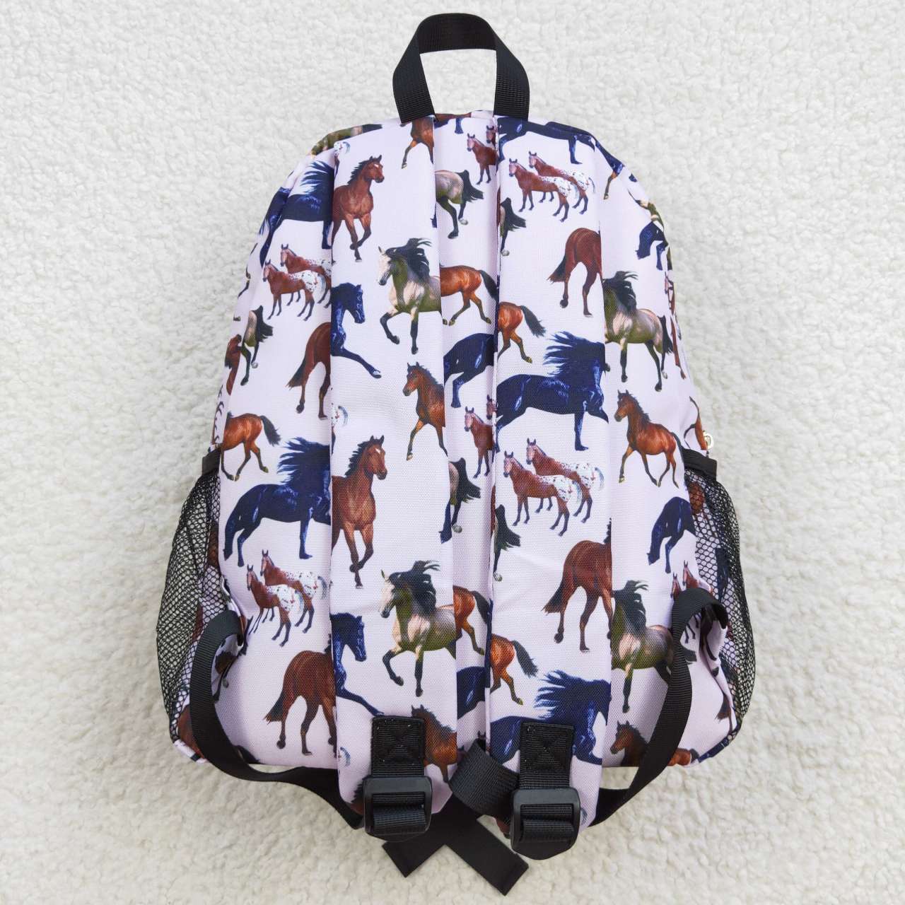 light purplr horse print backpack bag BA0124