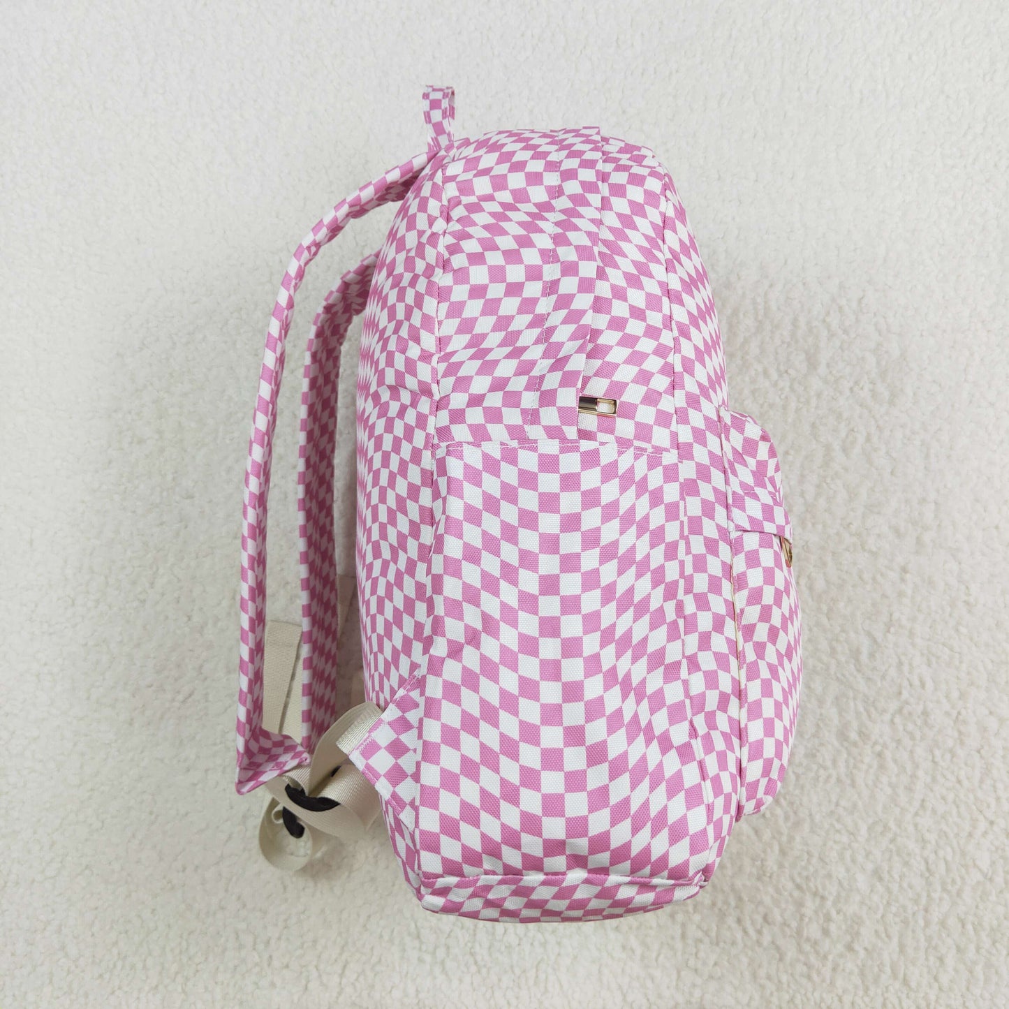 BA0245  toddler backpack pink gingham baby  gift preschool bag