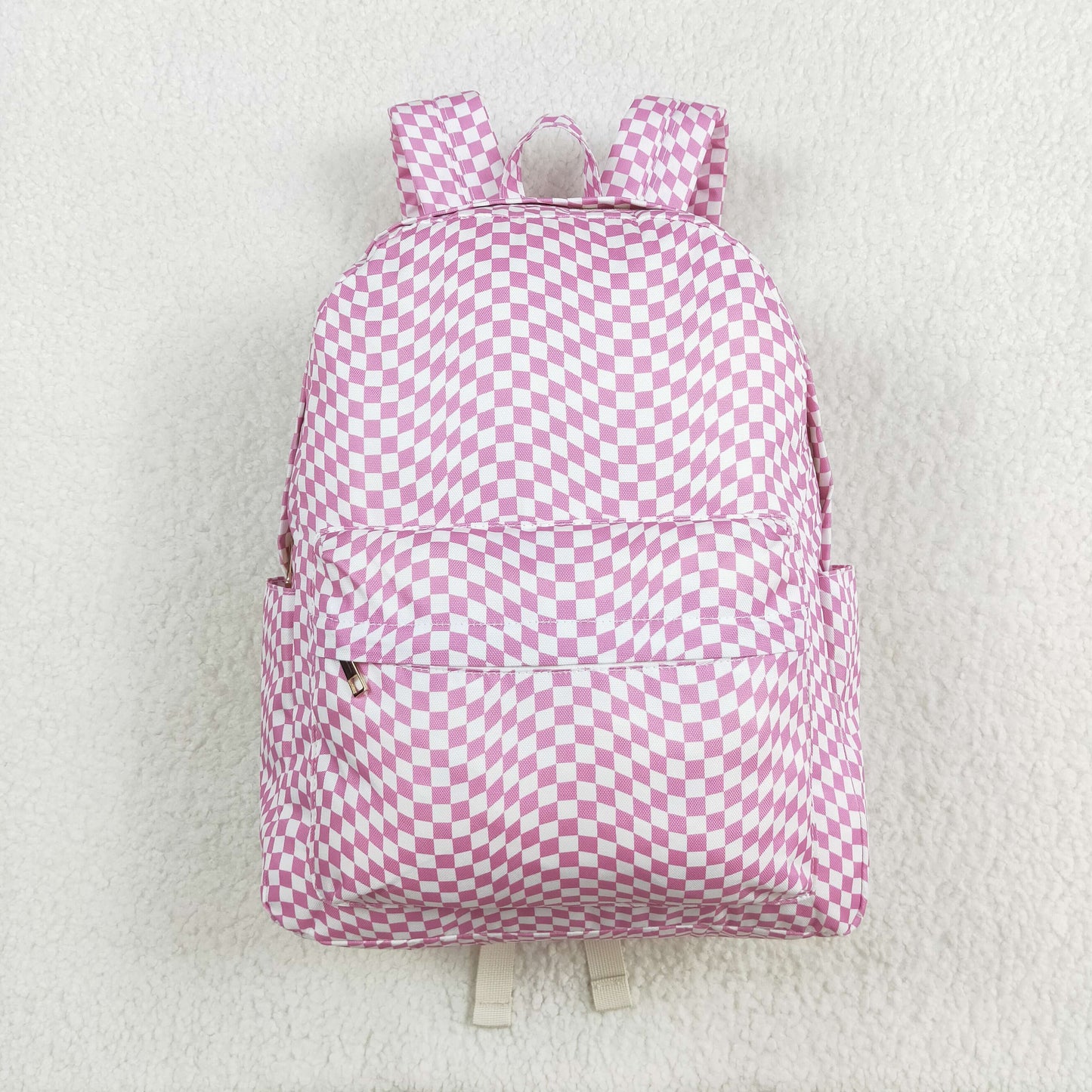 BA0245  toddler backpack pink gingham baby  gift preschool bag