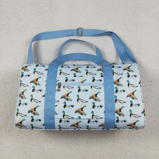 BA0275 Blue Ducks Plaid Hunting Gym Bags