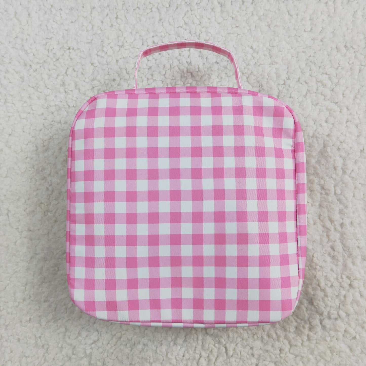 BA0283  baby  bag pink gingham baby lunch box  bag