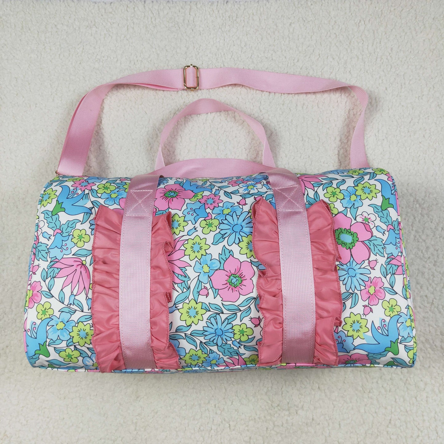 BA0291 Flowers Ruffle Gym Duffles Bags