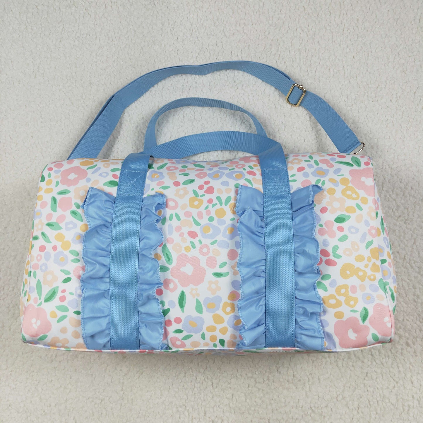 BA0292 Flowers Ruffle Gym Duffles Bags