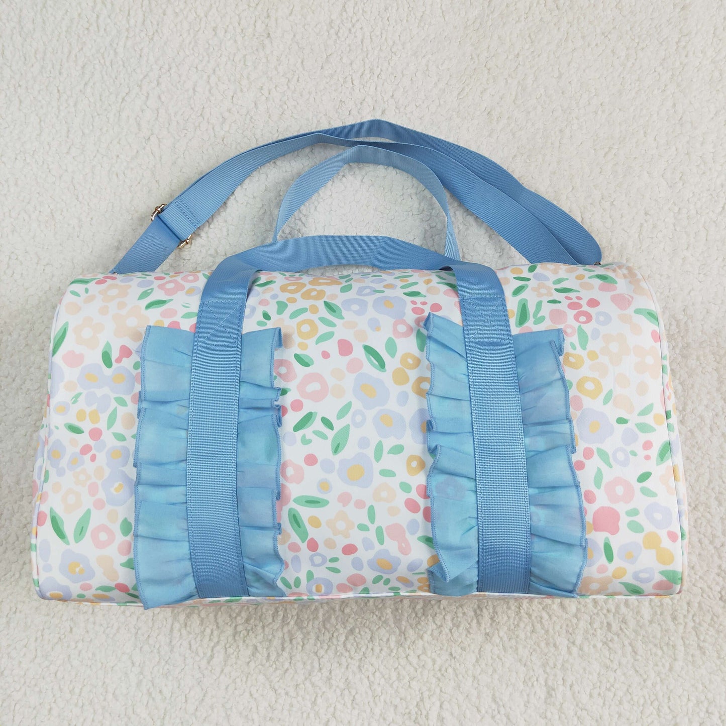 Sibling Ruffle Floral Print Gym Duffle Bags