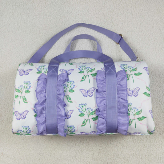 BA0293 Flowers Ruffle Gym Duffles Bags