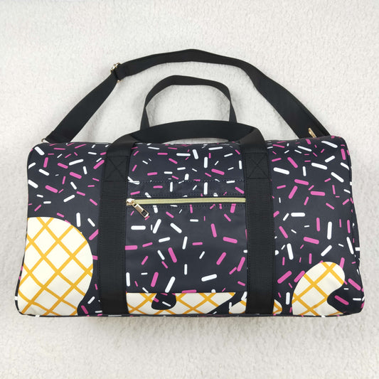 BA0303 Black Pink Sprinkles Team Cheer Gym Duffles Bags