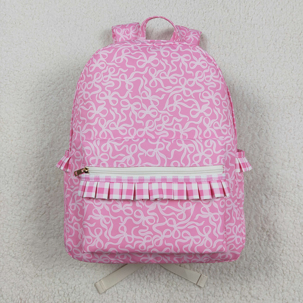 Sibling Baby Girls Pink Bows Ruffle School Bags Lunch Boxes