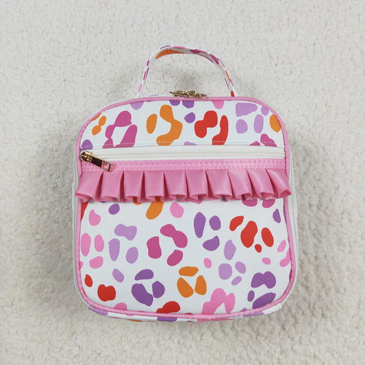 BA0309  baby bag pink ruffle leopard lunch boxes bags