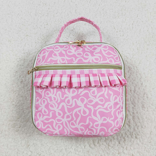 BA0310  baby bag pink ruffle bows lunch boxes bags