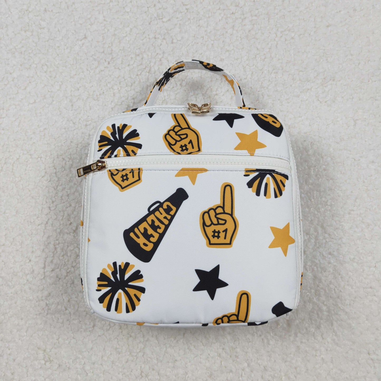 Sibling Gold Black Stars Cheer Team Gym Bags Lunch Boxes