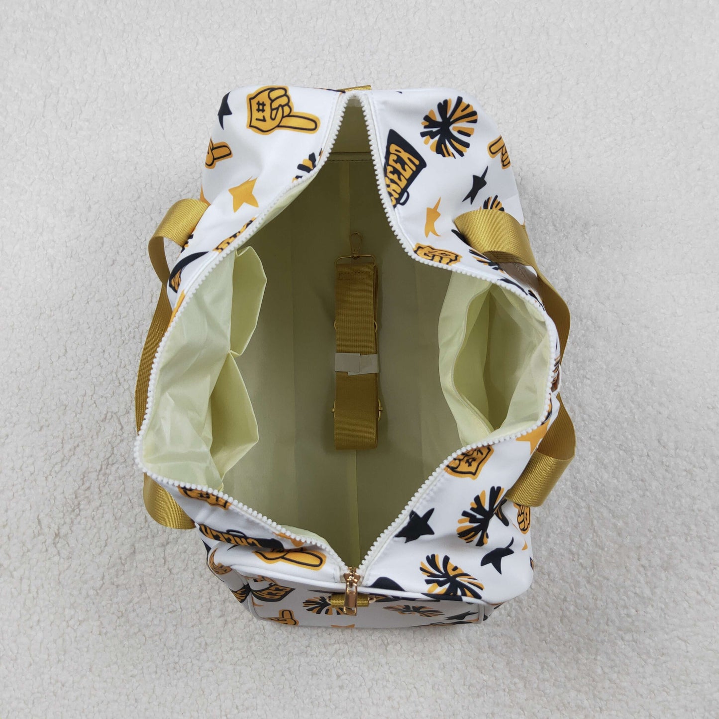 BA0370 Gold Black Team Cheer Gym Duffles Bags