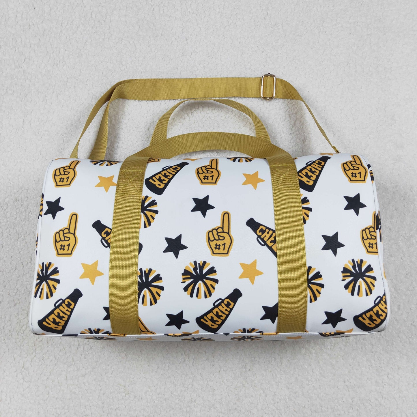 BA0370 Gold Black Team Cheer Gym Duffles Bags