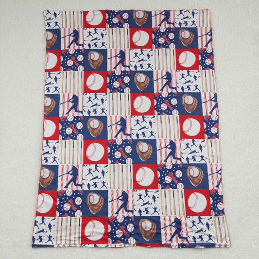 Baby red baseball print blanket BL0063